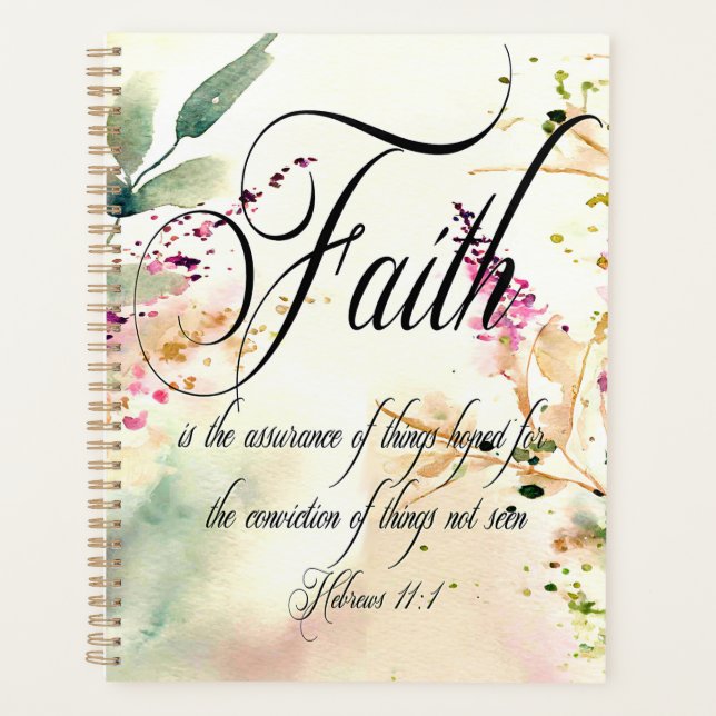 Faith Bible Verse Hébreux 11:1 sur aquarelle (Devant)