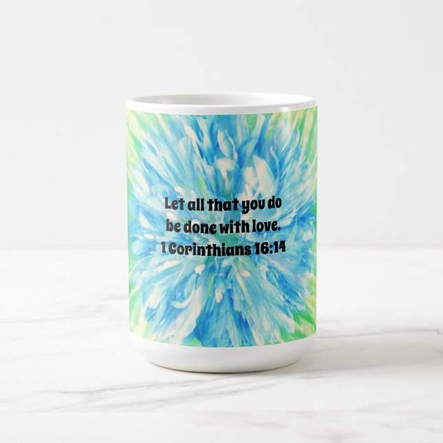Faith Blue Flower Bible Verse Amour Mug Cup (Centre)