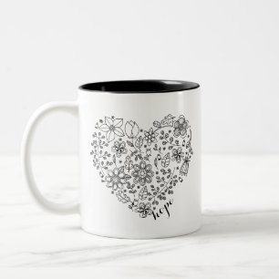 Faith & Hope Floral Heart Mug
