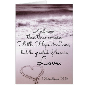 Faith Hope Love, 1 Corinthiens 13:13, Carte Plage