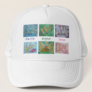 Faith Hope Love Angel Word Collage Casquette ou Ca
