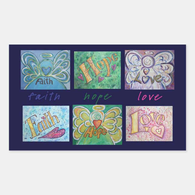 Faith Hope Love Angel Word Collage Sticker (Devant)