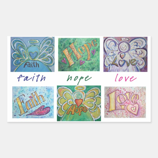 Faith Hope Love Angel Word Collage Sticker (Devant)