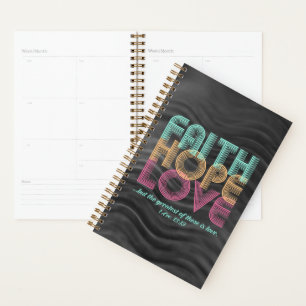 Faith Hope Love Christian Bible Verse Retro