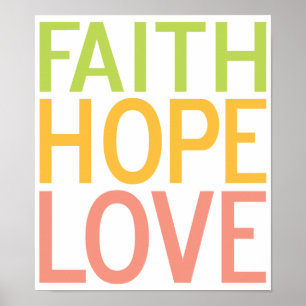 Faith Hope Love Christian Inspirational Poster Art