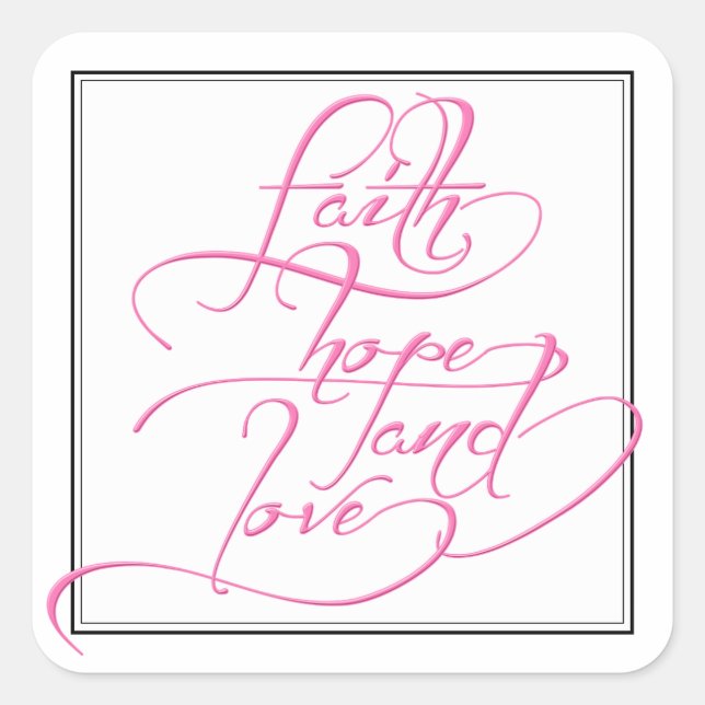 Faith Hope Love Christian Wedding Stickers (Devant)