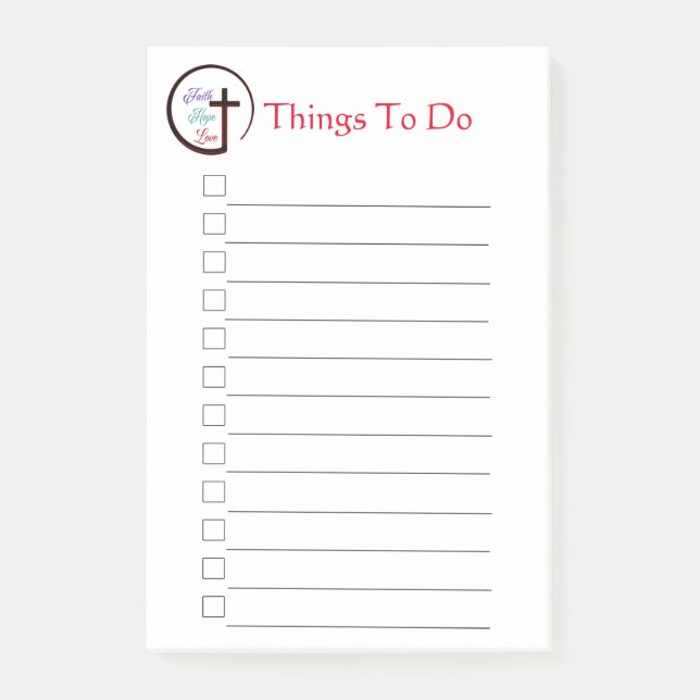 Faith Hope Love Cross Post-it Notes (Devant)