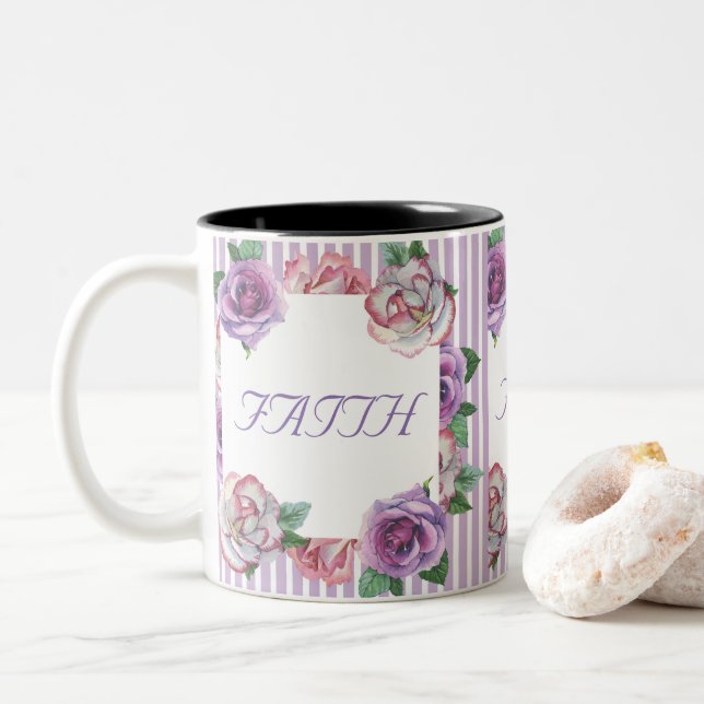 Faith Hope Love Floral Mug (Avec donut)