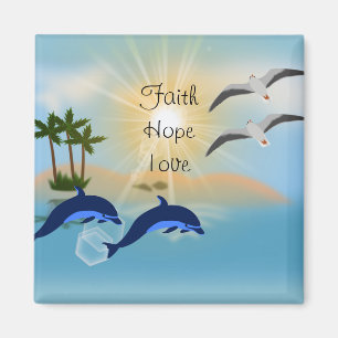 Faith Hope Love Fridge Magnet