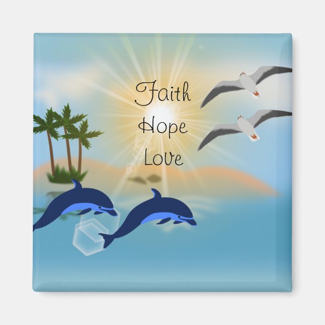 Faith Hope Love Fridge Magnet (Devant)
