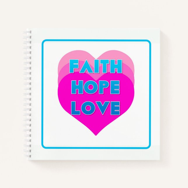 Faith Hope Love Hearts Spiral Carnet (Devant)