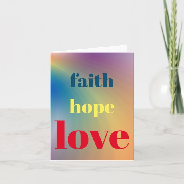 Faith Hope Love Rainbow Colors (Devant)