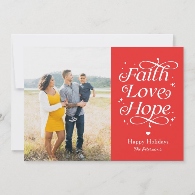 Faith Love Hope EDITABLE COULEUR Carte photo de va (Devant)