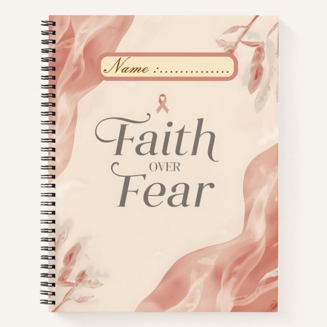 Faith Over Fear Notebook – Inspirational Journal – (Devant)