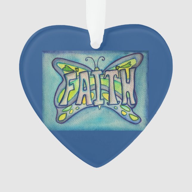 Faith Papillon Word Art Cadeau de vacances (devant)