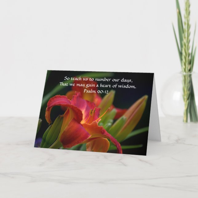 Faith Red Lily Bible Verse Carte d'anniversaire (Devant)