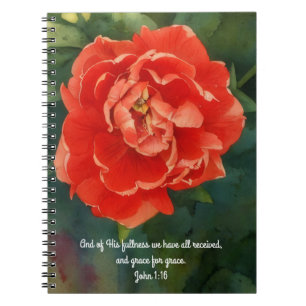 Faith Red Rose Bible Verse Journal de prière
