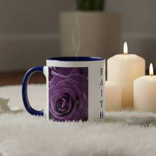 Faith Roses Violettes Tasse Bicolore 330ml Bleue