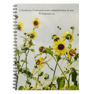 Faith Sunflower Art Prayer Journal Carnet