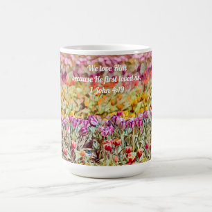 Faith Tulip Floral Scripture Amour Mug Cup