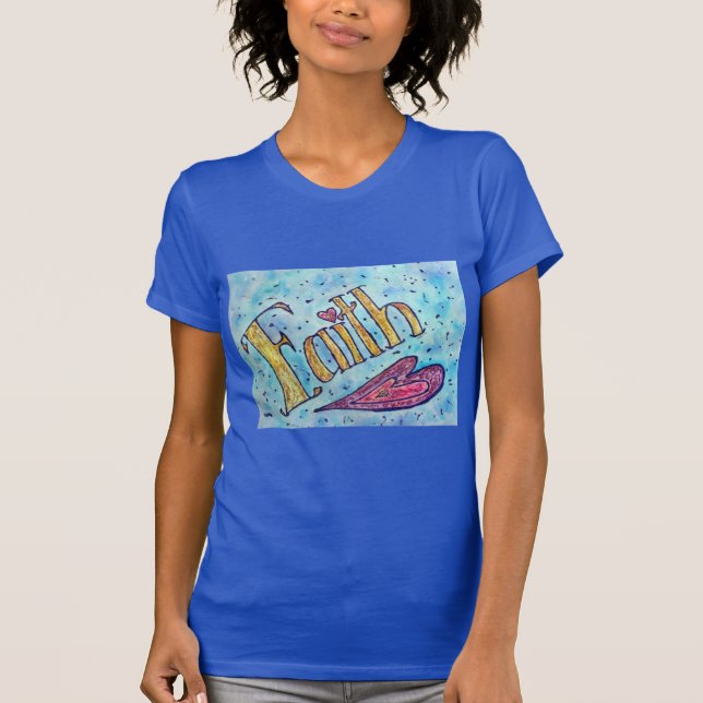 Faith Word Inspirational Custom Art T-shirts (Devant)
