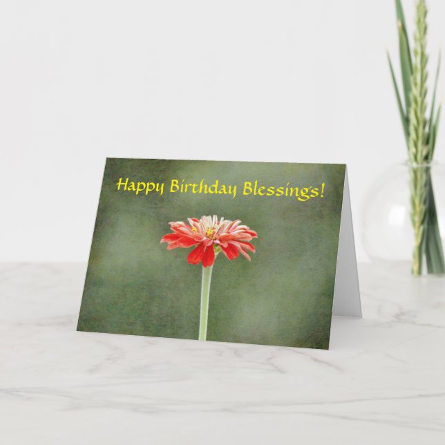 Faith Zinnia Flower Joli Art Anniversaire Carte (Devant)