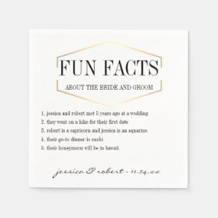 Faits amusants or serviettes en papier personnalis