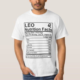 Faits de nutrition de Lion - T-shirt de