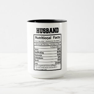 Faits nutritionnels du mari personnalisé Mug