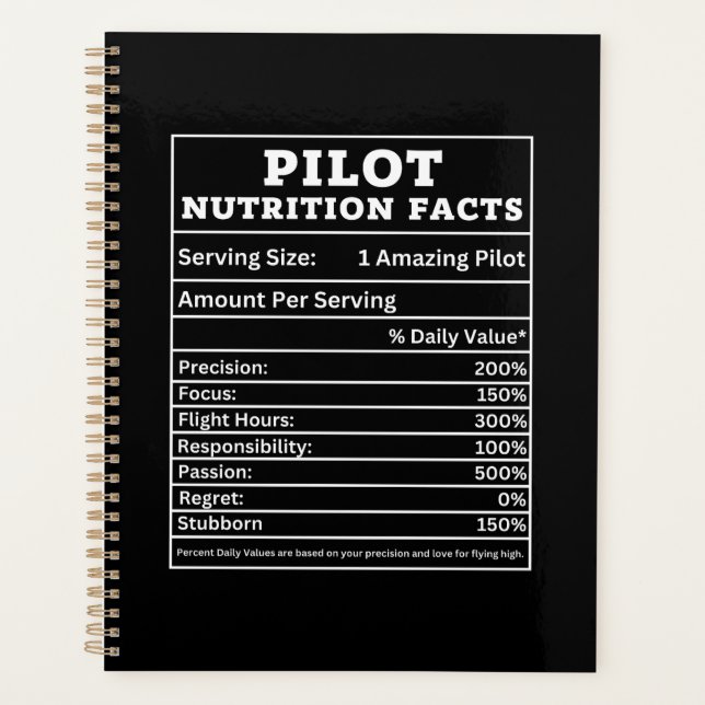 Faits Nutritionnels Pilote – Conception de Cadeau  (Devant)