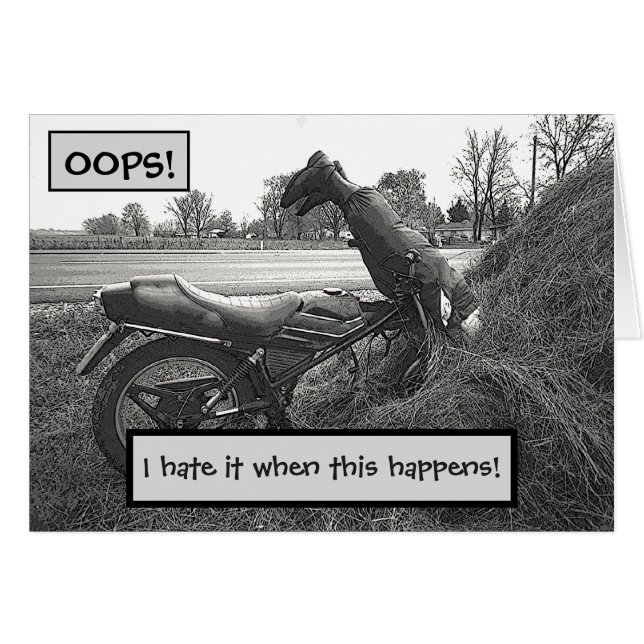 (FAKE)MOTORBIKE CRASH DANS HAY BALE /HUMOUR (Devant horizontal)
