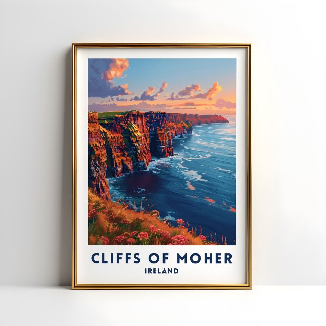 Falaises De Moher Travel Imprimer Poster Irish Wal (Créateur téléchargé)