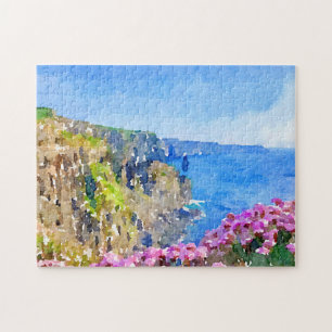 Falaises des fleurs de Moher Puzzle aquarelle