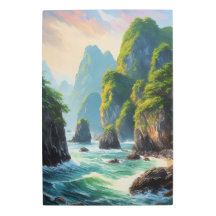 Falaises rocheuses et mer violente