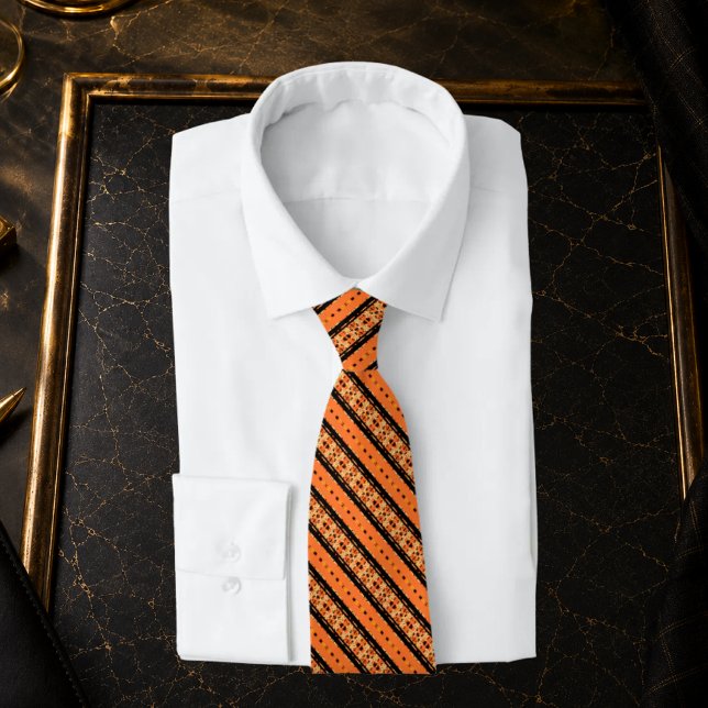 FALCON – Cravate Orange & Noir Puissante (Créateur téléchargé)