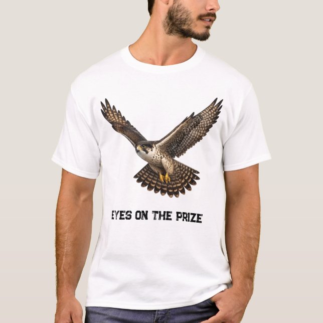 Falcon in Flight Realistic T-Shirt Design (white) (Devant)