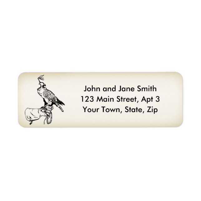 Falcon sur Glove étiquette de adresse 2 (Devant)