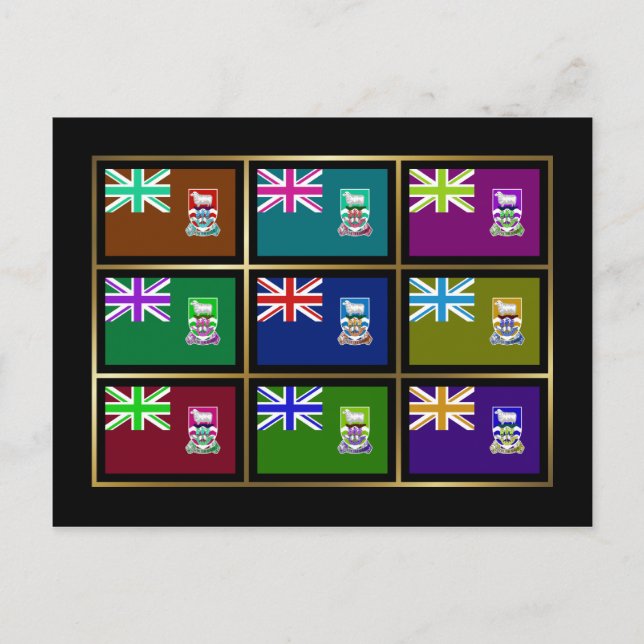 Falkland Islands Multihue Flags Carte postale (Devant)