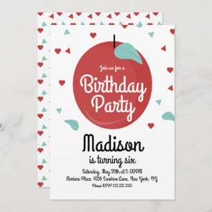 Fall Apple Confetti Coeurs Anniversaire Invitation