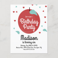 Fall Apple Confetti Coeurs Anniversaire Invitation