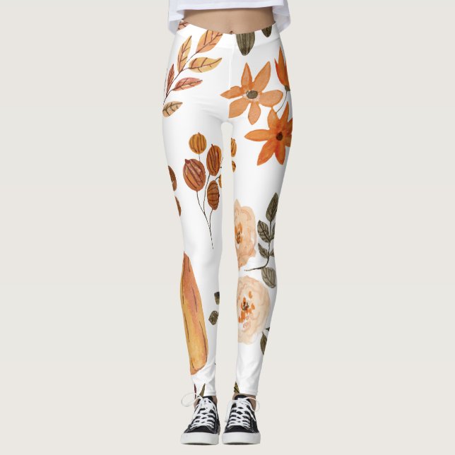 Fall Autumn Pattern Women's Fashion Leggings (Devant)