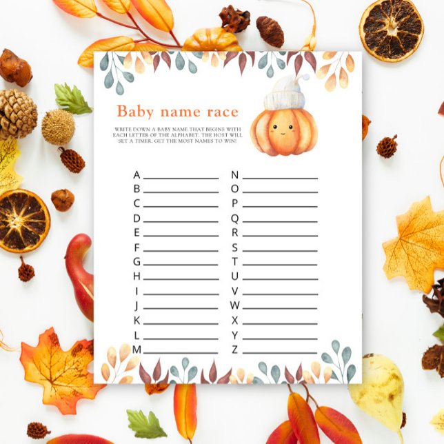 Fall Cute Citrouille - Baby name race jeu (Créateur téléchargé)