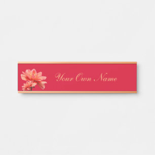 "Fall Dahlias" Red Hanging Nom Plaque Porte Signal