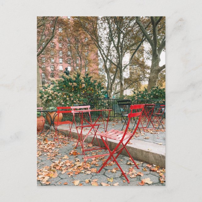 Fall Foliage New York City Cafe Park Carte postale (Devant)