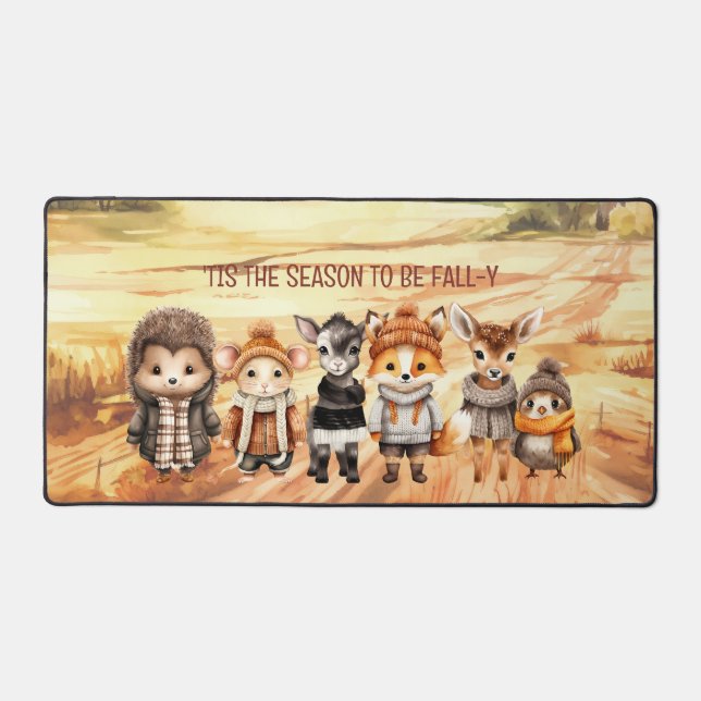Fall Friends Cute Animaux Nom Desk Mat (Recto)