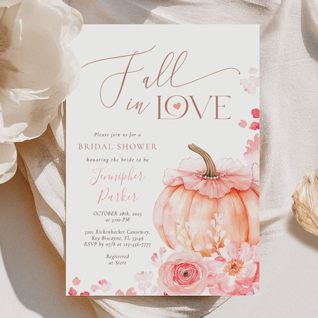 Fall in Love Pumpkin Bridal Shower Invitation (Créateur téléchargé)