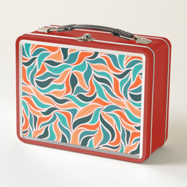 Fall Leaves retro vintage lunchbox (Devant)