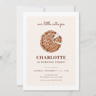 Fall Little Cutie Pie Anniversaire Invitation
