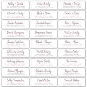 Fall Love Bourgogne Script Étiquettes de adresse i