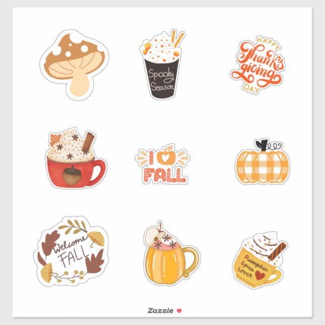 Fall-Themed Sticker Set with Cozy Autumn Vibes (Feuille)